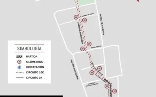 Trayecto de la corrida familiar del CSyD Colo Colo | Imagen: CSD Colo Colo