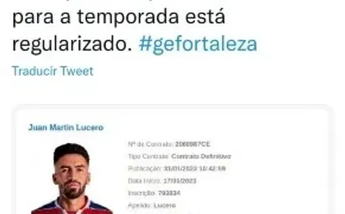 Lucero está inscrito en Brasil