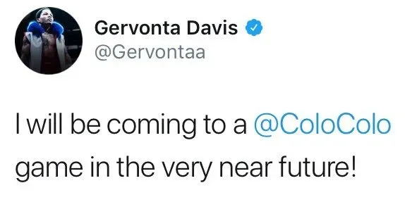 La promesa de Gervonta Davis a los hinchas del Cacique. / FOTO: Twitter