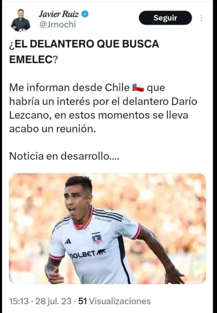 Darío Lezcano con opciones de ir a Ecuador.