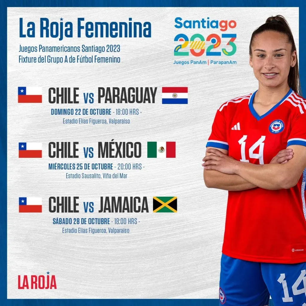 Calendario de la Selección Chilena para Santiago 2023. (Foto: @LaRoja)