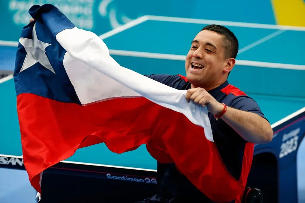Maximiliano Rodríguez y el segundo oro del Team Para Chile. Créditos: Dragomir Yankovic/Parapanamericanos STGO 2023 via Photosport
