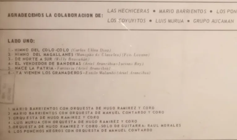 En un vinilo de Rodolfo Soto, se le respetó a Mario Barrientos como intérprete del himno albo | Foto: Cedida por Juan Hernández