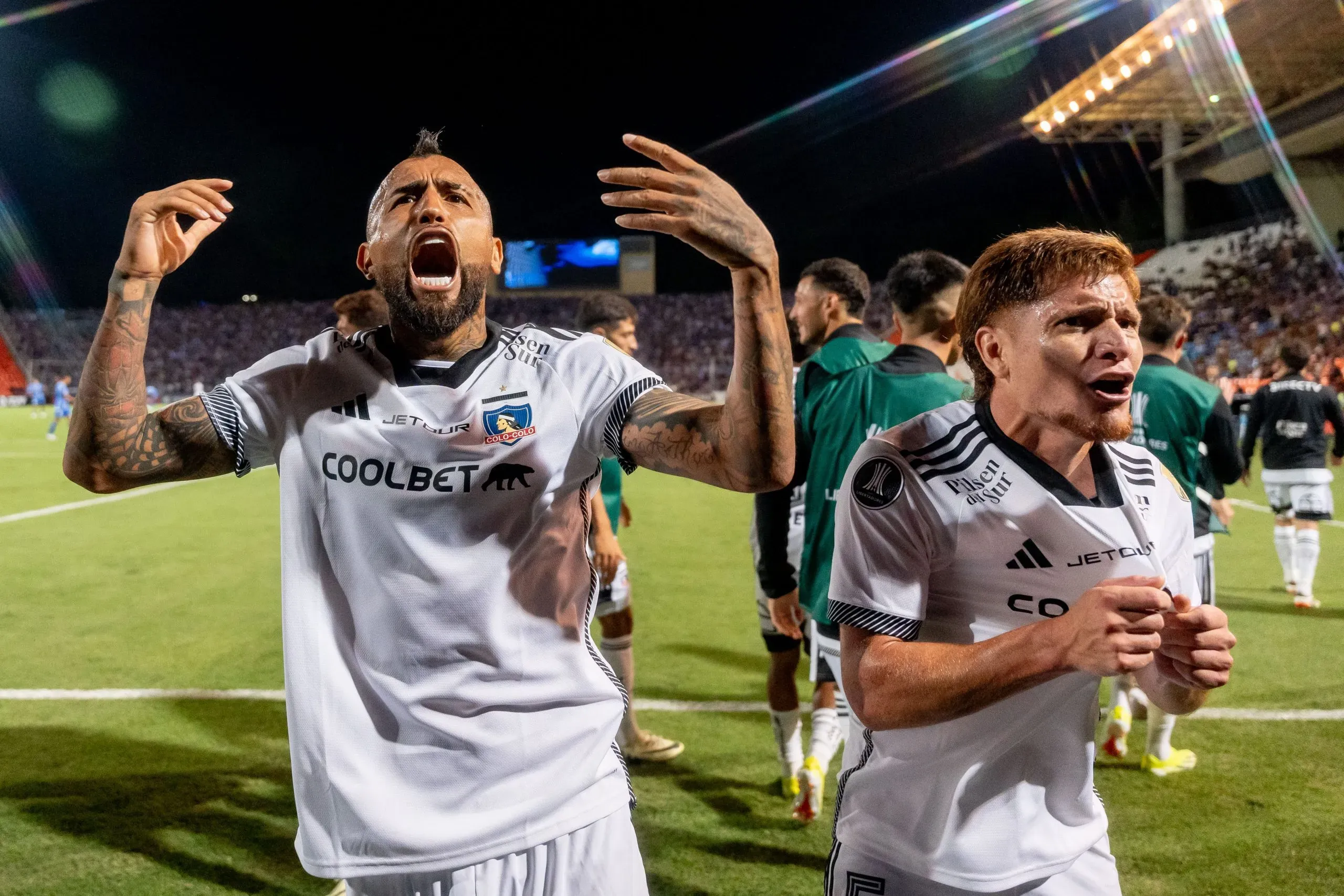 Colo Colo pone el 1 a 0 ante Godoy Cruz de la mano de Marcos Bolados. Foto: Guille Salazar/DaleAlbo.