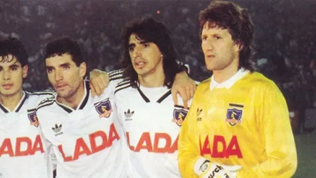Daniel Morón, Lizardo Garrido, Eduardo Vilches y Miguel Ramírez en Colo Colo. | Imagen archivo.