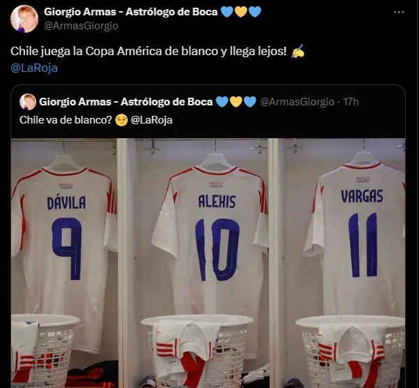 El supuesto amigo de Jorge Almirón ve a la Roja de blanco en la Copa América.