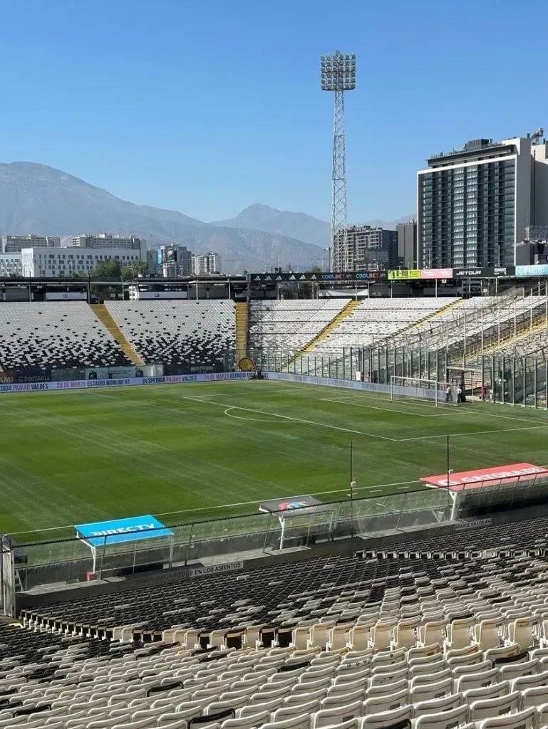 Así está la cancha del Estadio Monumental. (Foto: @cr_alvarado83)