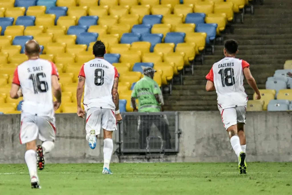 Gonzalo Castellani celebra el empate ante Fluminense por la Copa Sudamericana 2020. Imagen: Nayra Halm/Fotoarena
