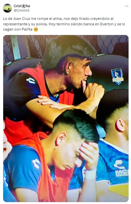 Hinchas de Colo Colo comentando imagen viralizada de Joan Cruz. (Foto: captura)
