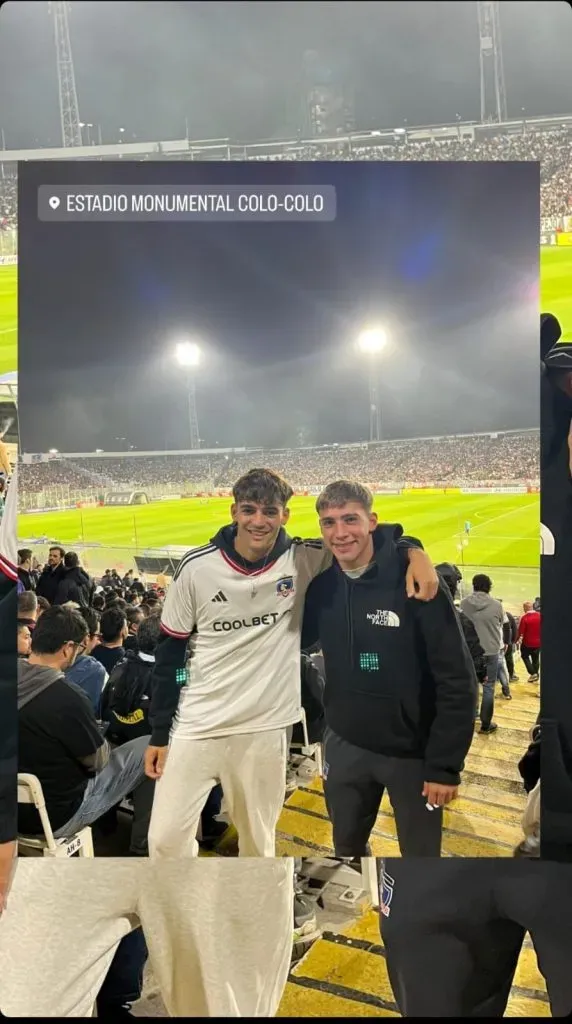 Bautista Giannoni presente en el duelo entre Colo Colo vs Cerro Porteño. Imagen: Instagram de Bautista Giannoni