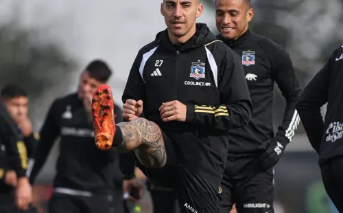 Javier Correa entrenando con Colo Colo