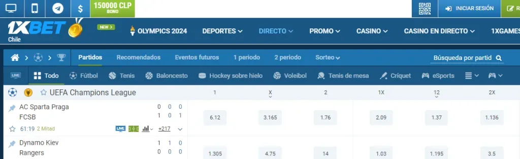 tipos de apuestas 1xbet