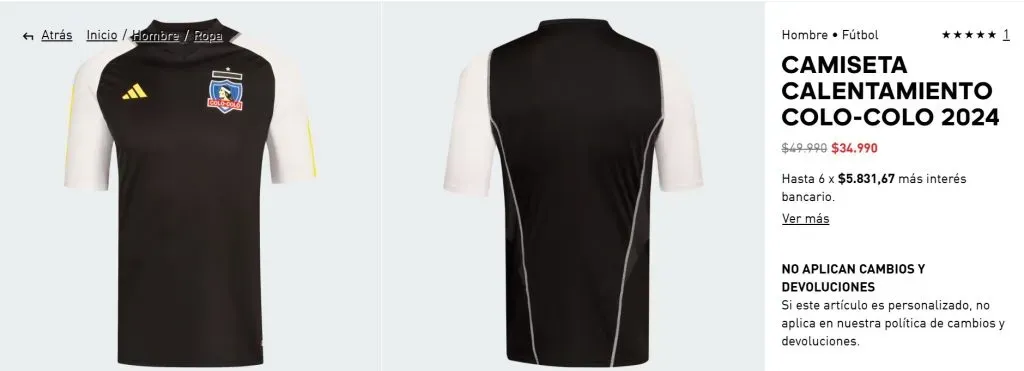 La camiseta de calentamiento también está en oferta