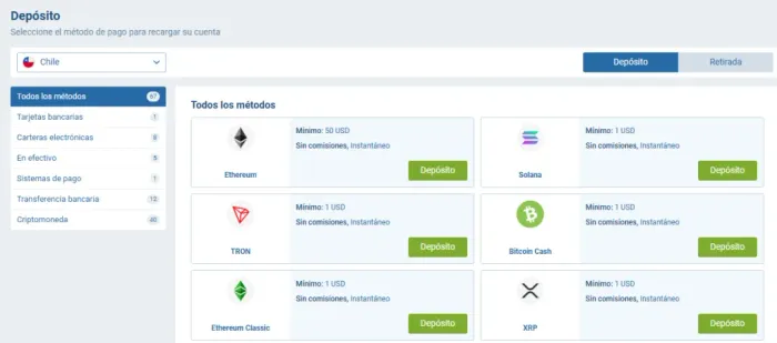 como depositar en 1xbet