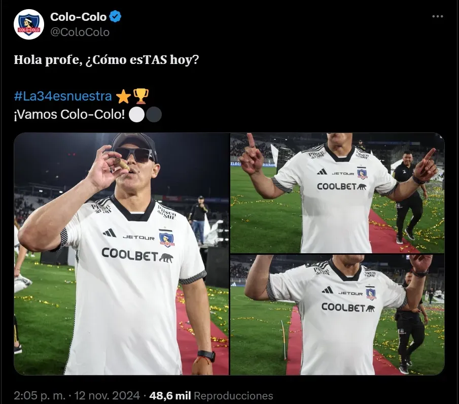 Colo Colo se burla de Universidad de Chile tras acudir del TAS. Imagen: Pantallazo Twitter Colo Colo