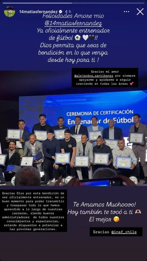 La publicación de Matías Fernández en Instagram. (Foto: captura)