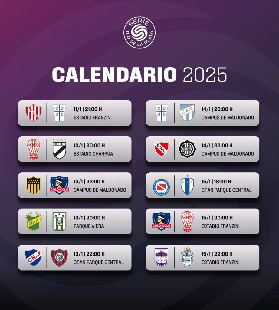 Calendario del Serie Río de la Plata para Colo Colo. (Foto: @SerieRdeLP)