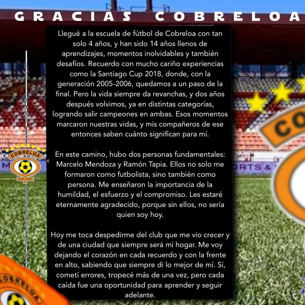 La carta de despedida de Tomás Roco. (Foto: roco31._)