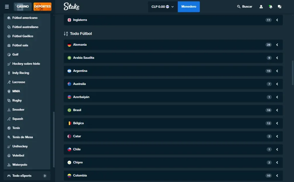 código de stake chile