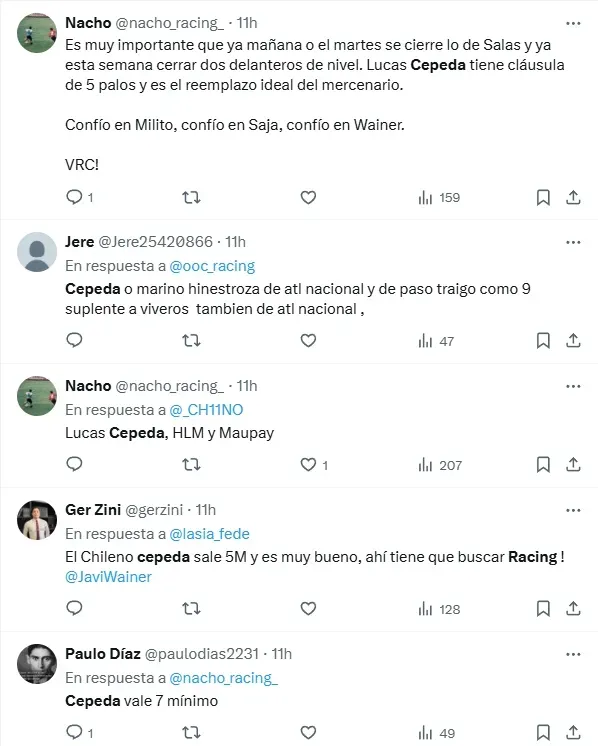 Comentarios de los hinchas. (Foto: captura)