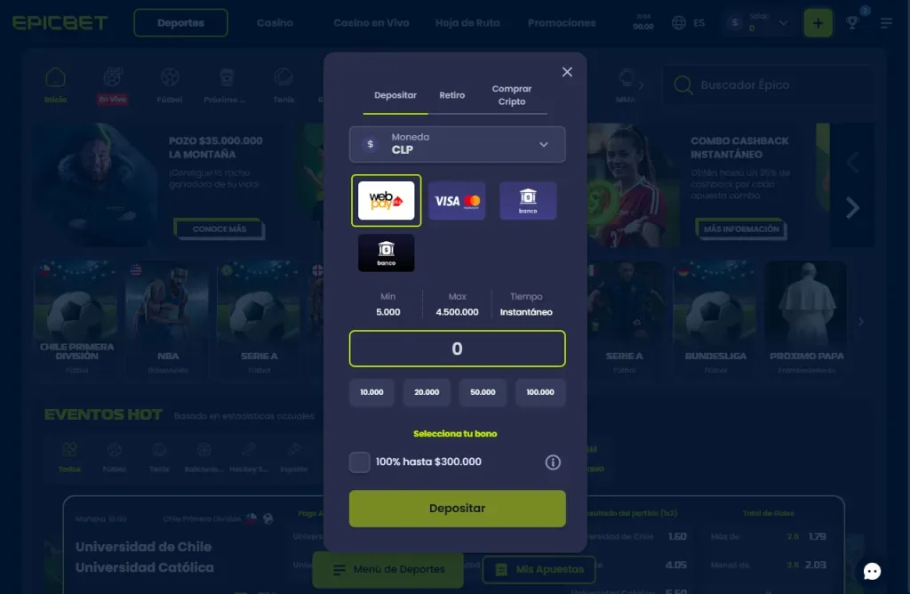 Epicbet opiniones métodos de pago