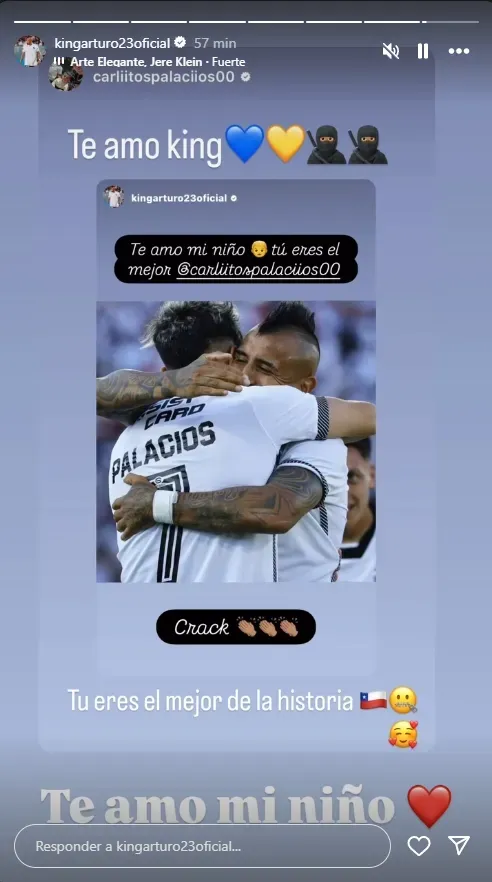 Los cariños mensajes de Vidal y Palacios.