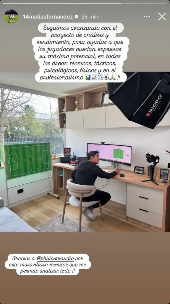 La publicación de Matías en sus redes sociales.