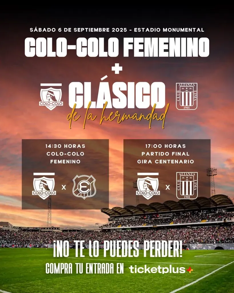 Jornada doble en el Estadio Monumental. (Foto: @CSDColoColo)