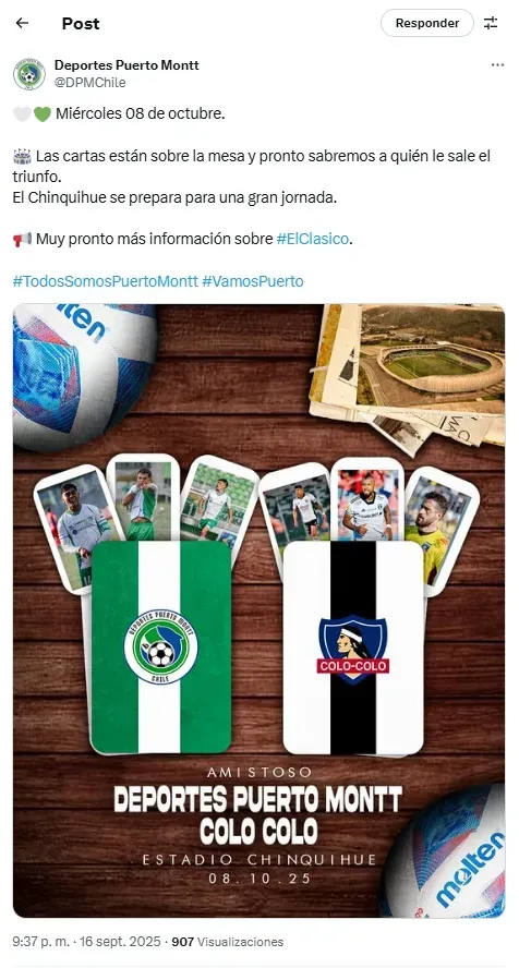 Anuncio de Deportes Puerto Montt.