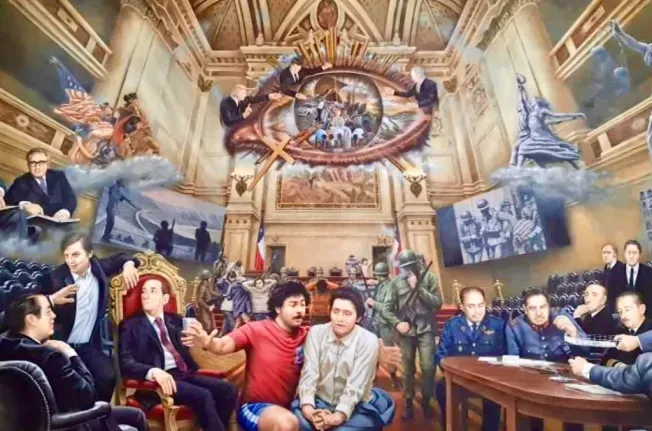 El cuadro en honor a Carlos Caszely.