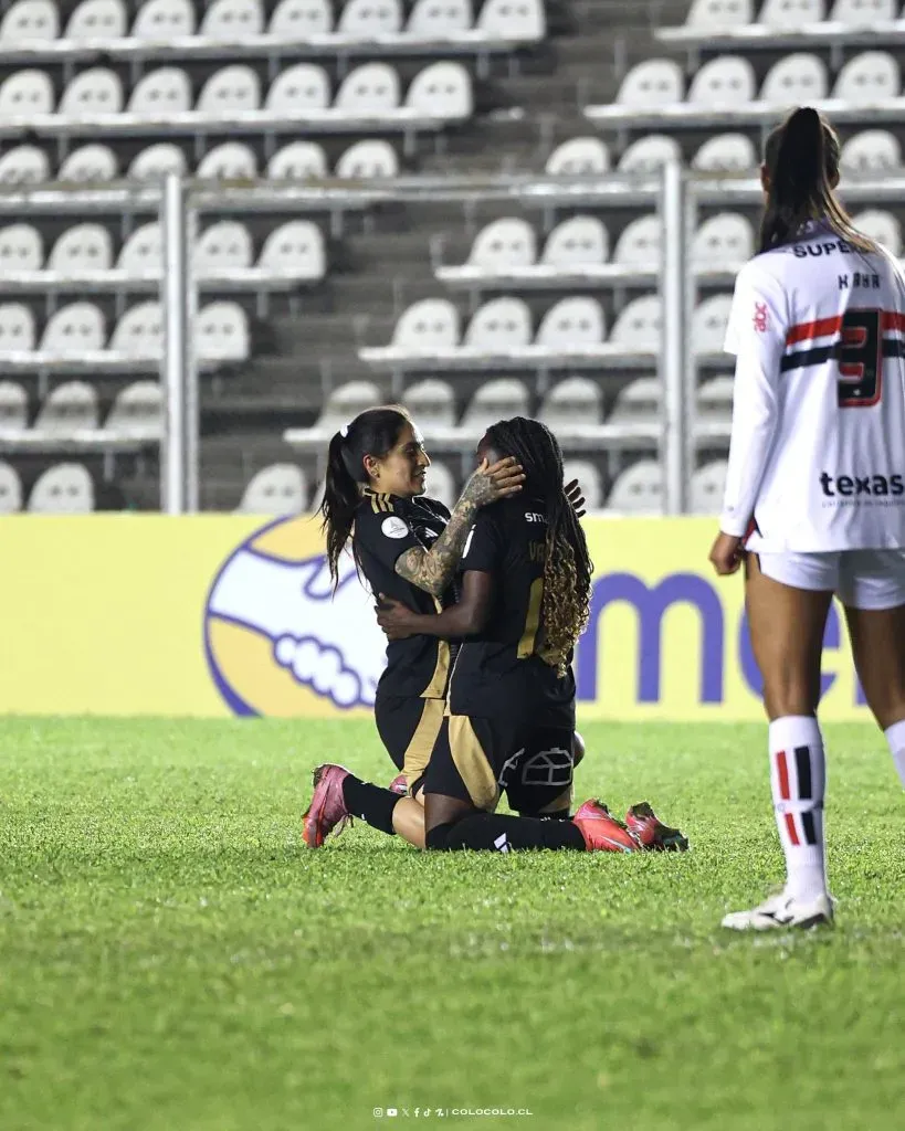 Mary Valencia anotó el tanto del triunfo de Colo Colo ante Sao Paulo, tras un gran centro de Yenny Acuña. Foto: Colo Colo Femenino.