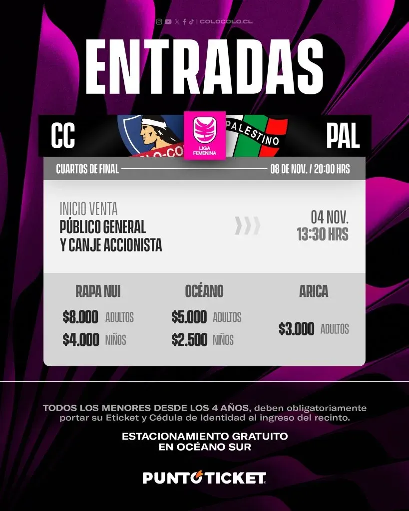 Venta de entradas para el partido de las Albas. (Foto: @ColoColoFem)
