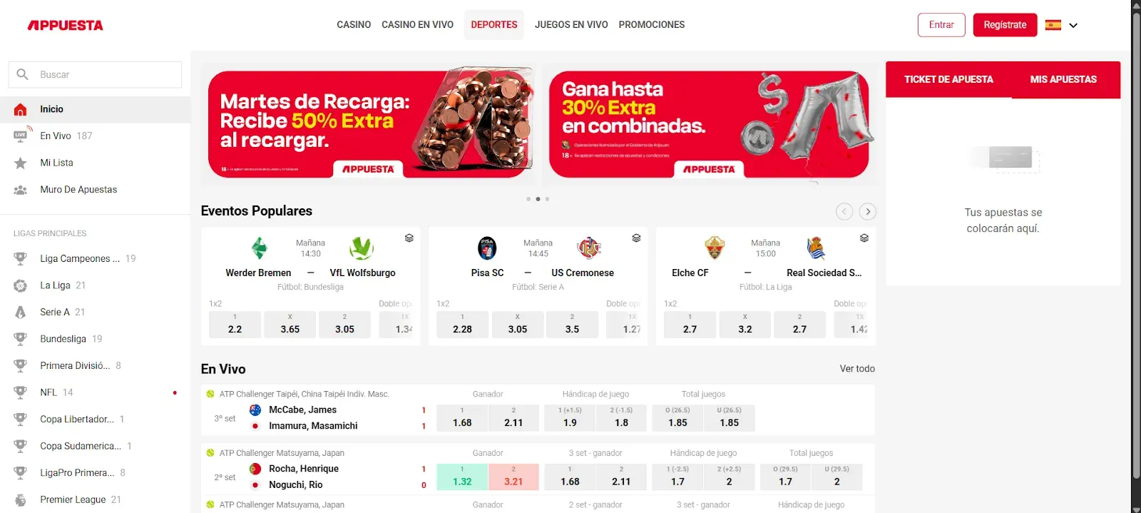 bono de bienvenida Appuesta