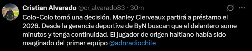 Imagen: X Cristián Alvarado.