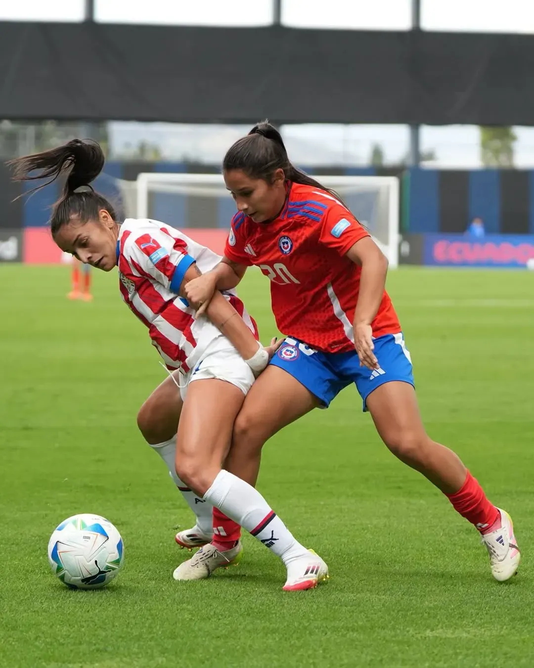 Anaís Álvarez durante la Copa América Femenina. Instagram: Karol Cueva – Comunicaciones FFCh.