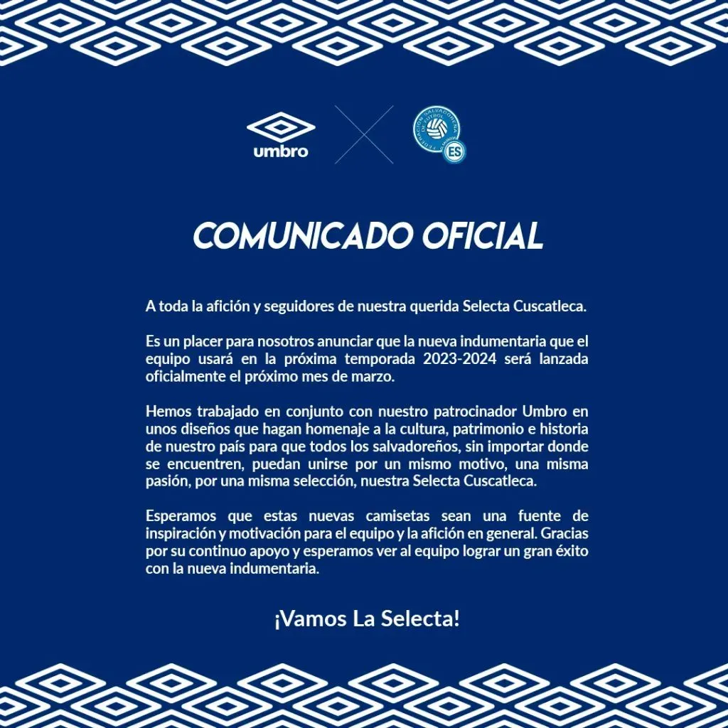 El comunicado de Fesfut sobre la nueva indumentaria para la temporada 2023-24 (Foto: Fesfut)