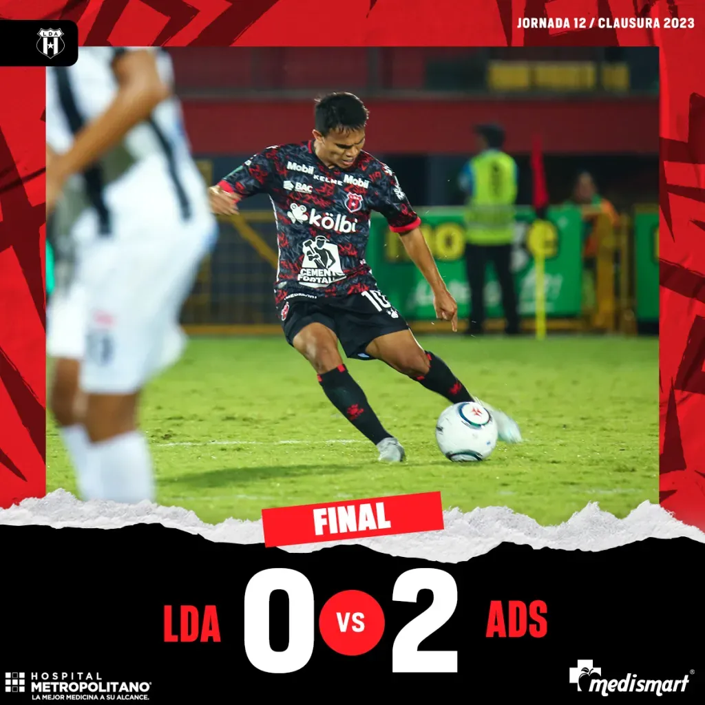 Alajuelense perdió el liderato este fon de semana tras caer derrotado ante Santos (LDA)
