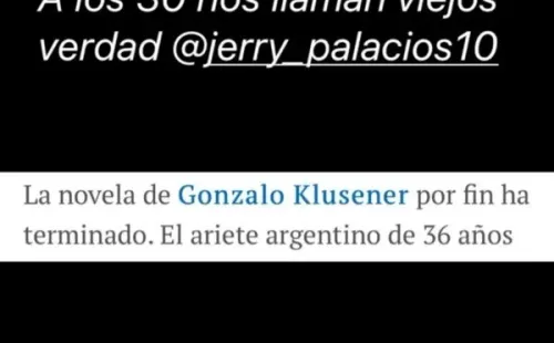 Bernárdez hizo su descargo por medio de una historia en Instagram.