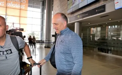 Fabian Coito en su llegada a Tegucigalpa.