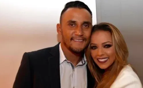 Keylor Navas junto a su esposa, Andrea Salas.