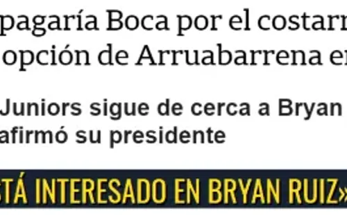 Diferentes titulares evidencian el interés que Ruiz despertaba en Boca Juniors