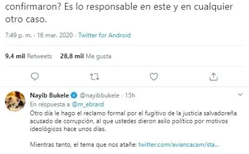 Respuesta y contra-respuesta en Twitter
