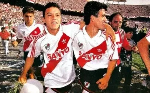 Marcelo Gallardo junto a Ariel Ortega en River (Foto: Pasión Monumental)