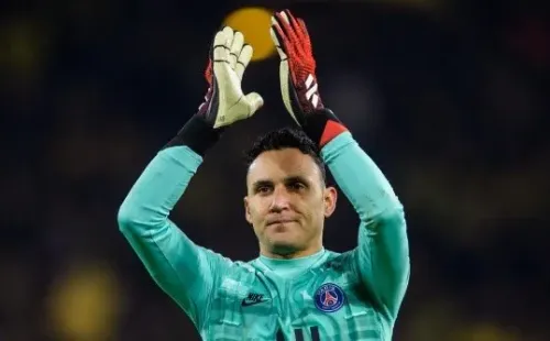 DORTMUND, GERMANY - FEBRUARY 18: Keylor Navas of Paris reacgts after the UEFA Champions League round of 16 first leg match between Borussia Dortmund and Paris Saint-Germain at Signal Iduna Park on February 18, 2020 in Dortmund, Germany. (Photo by Jörg Schüler/Getty Images)-Not Released (NR)