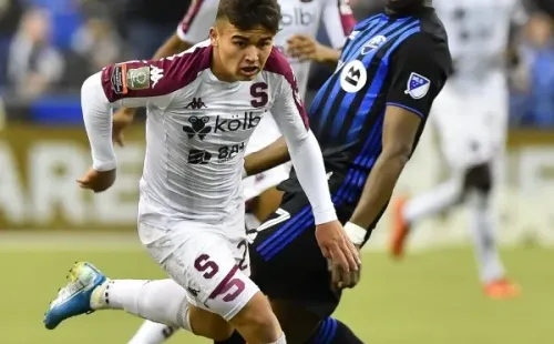 Manfred en el encuentro de vuelta frente al Montreal Impact en la Concachampions 2020.