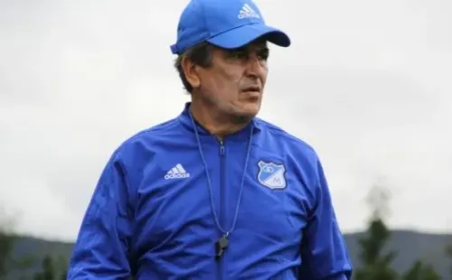 Jorge Luis Pinto, entrenador de Guillermo Ortiz en Millonarios.