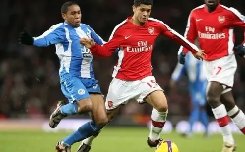 Wilson Palacios en un partido contra el Arsenal, antes de fichar por los Spurs.
