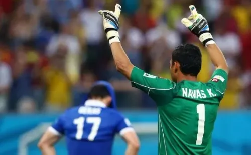 Keylor Navas ante Grecia, en Brasil 2014