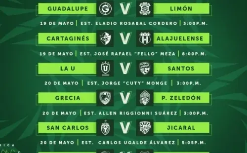 Así se jugará la jornada de reinicio en Costa Rica