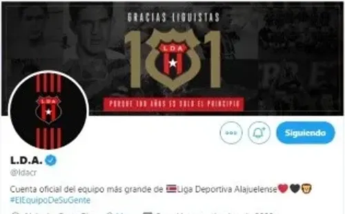 Cuenta oficial de Twitter del Alajuense